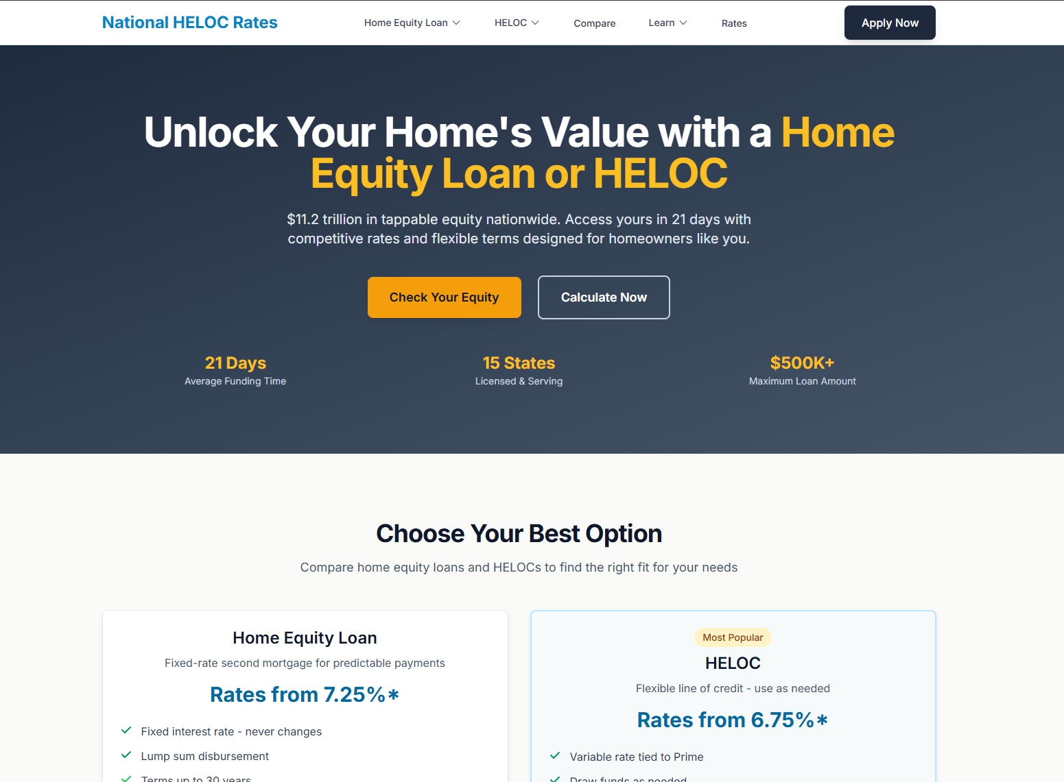 National HELOC Rates Preview